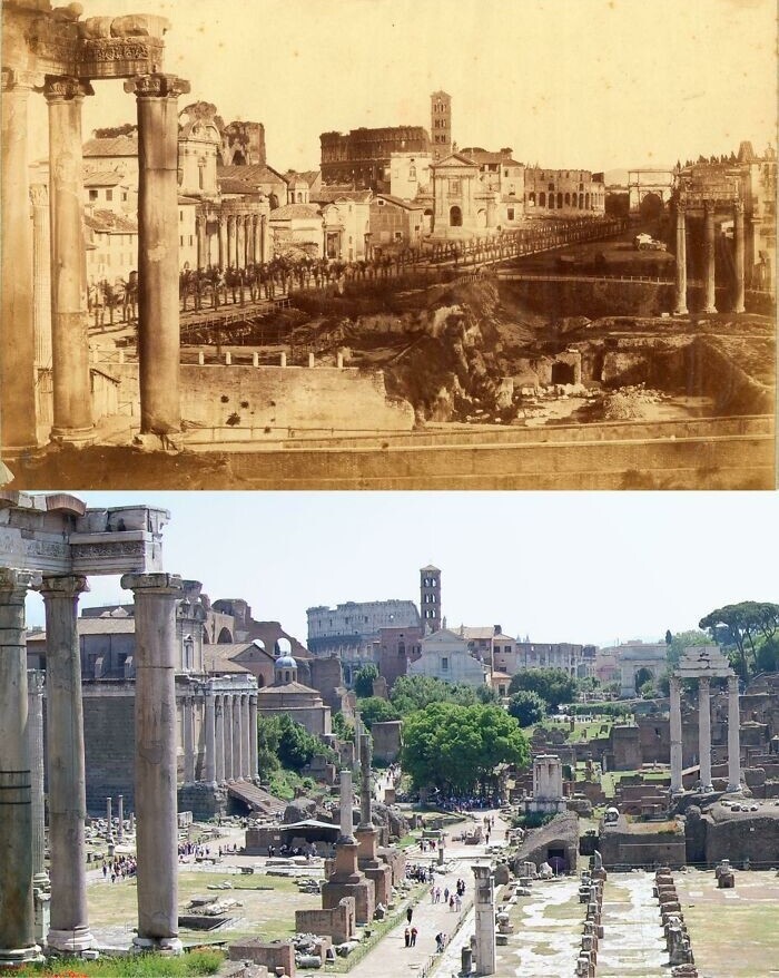 27. Римский форум до 1864 г. и сейчас