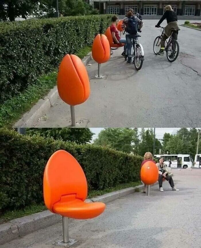 Складные стулья в форме тюльпанов в Голландии