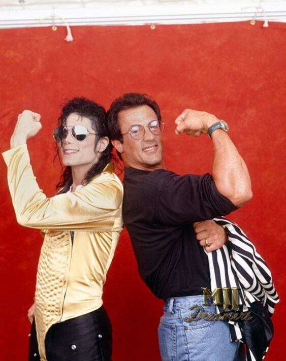 Сильвестр Сталлоне и Майкл Джексон за кулисами тура — Dangerous, 6 июля 1992 год