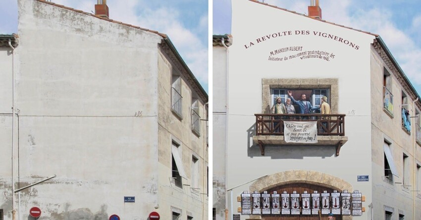 Французский художник превращает стены домов в 3D-фрески