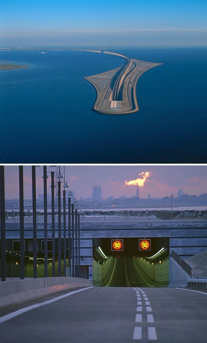 20. Туннель через Эресуннский мост, соединяющий Швецию с Данией