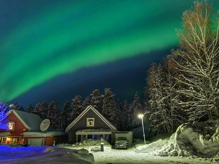 9. "Северное сияние над моим домом в Лулео, Швеция"
