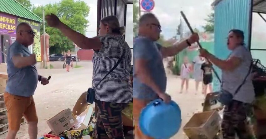 "Из принципа не отдам!": продавец отлупила метлой покупателя, просившего вернуть деньги за испорченный арбуз