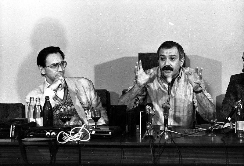 XV Московский Международный кинофестиваль. Андрей Кончаловский и Никита Михалков 1987 г.