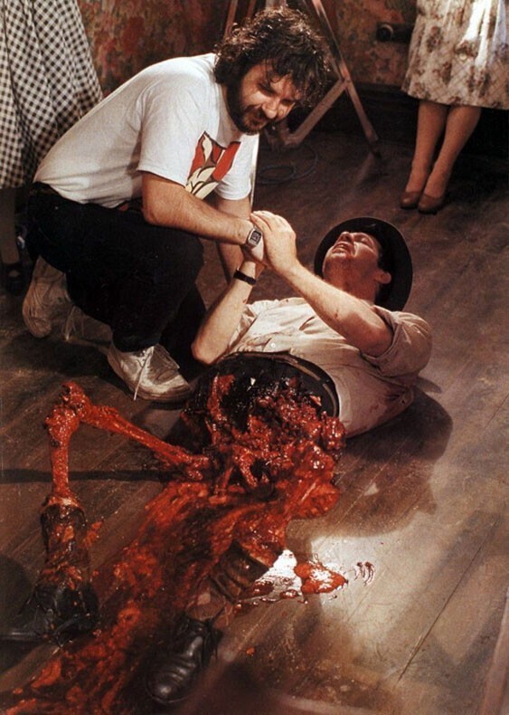 Питер Джексон на съемках "Живая мертвечина", США, 1992 год