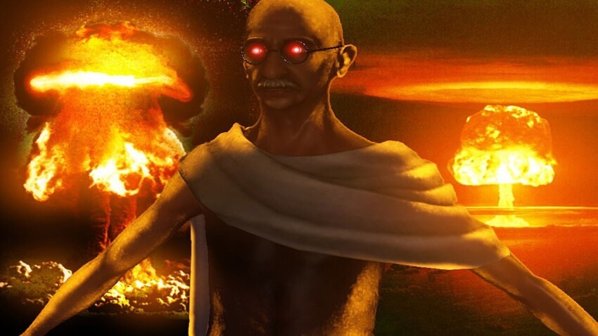 4. В игре "Цивилизация" Сида Мейера был глюк, из-за которого Ганди становился одержимым ядерным оружием военачальником
