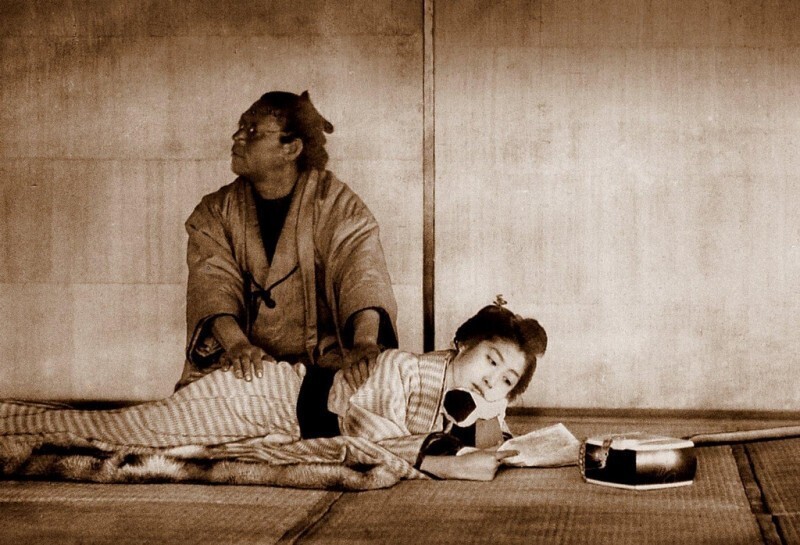 Гейша и слепой массажист. Япония. 1870 год