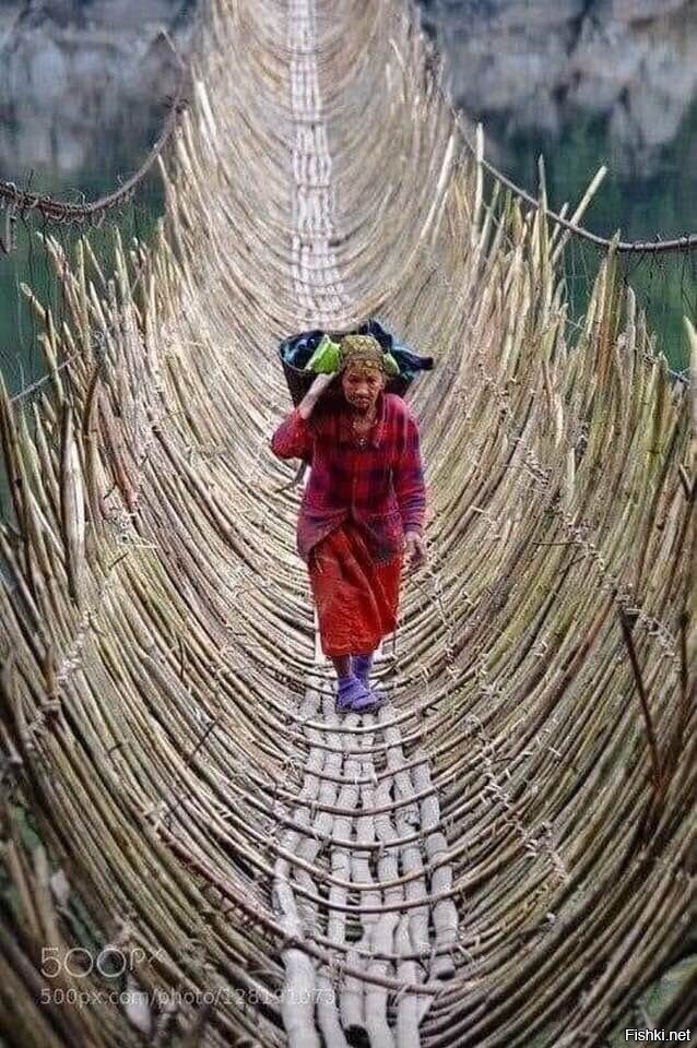 Бамбуковый мост ,Индия