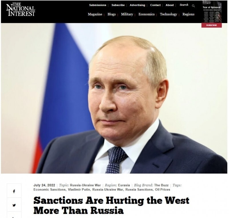 Санкции вредят Западу больше, чем России — The National Interest