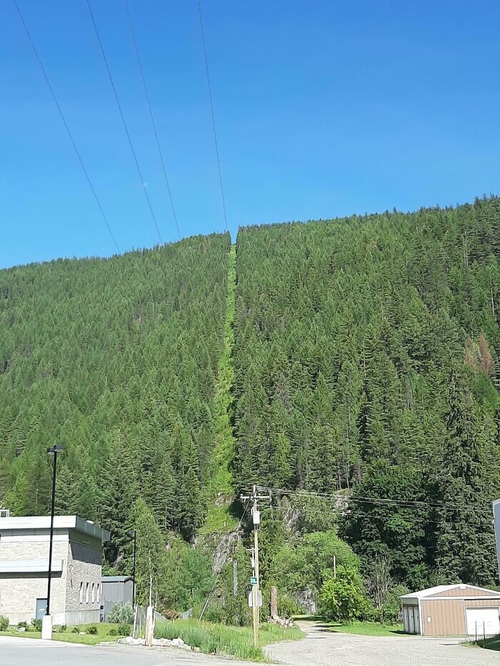 13. Канадско-американская граница в северном Айдахо. Деревья вдоль границы вырубили, чтобы отметить ее