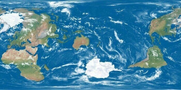 12. Карта мира с Новой Зеландией в центре