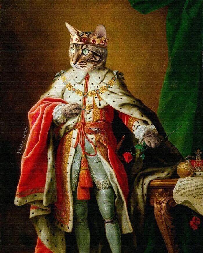 Художница из Москвы превращает котов в королевских особ