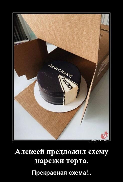 Алексей предложил схему нарезки торта
