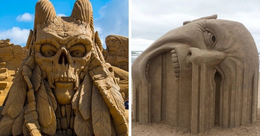 16 потрясающих фигур из песка