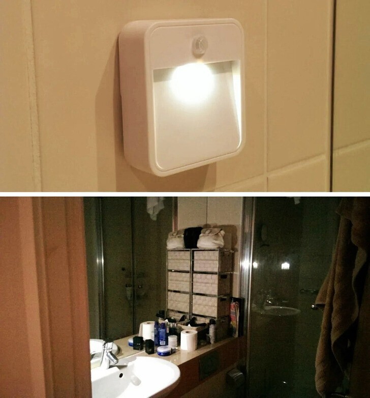 "Приклеил миниатюрный светильник, реагирующий на движение. Теперь не врезаюсь никуда во время ночных походов в туалет"