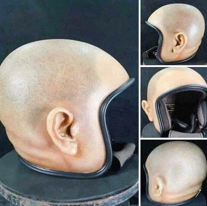 9. Мотоциклетный шлем в виде реалистичной головы