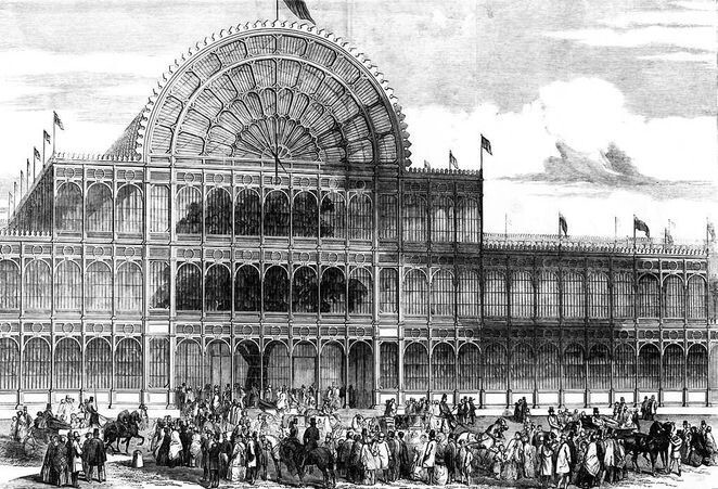 Фасад Хрустального дворца, Гайд-парк, Лондон, 1851 год