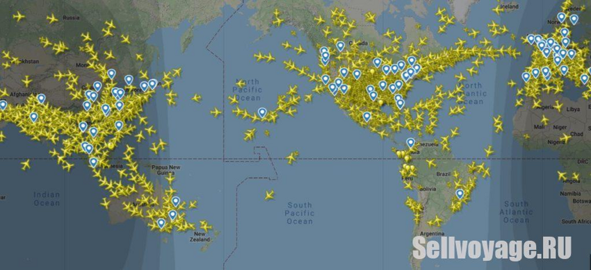 Почему самолеты практически не летают над Тихим океаном?