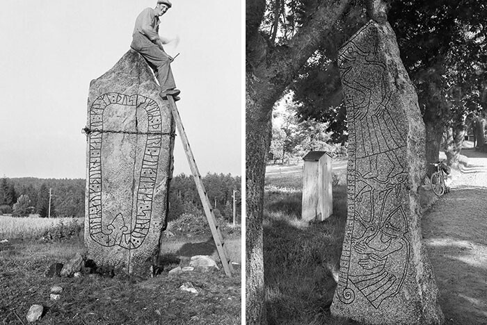 Рунные камни викингов в шведской деревне, 1899-1945 гг.