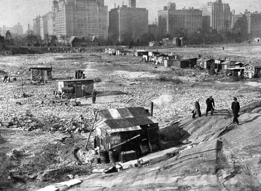 Так выглядел знаменитый нью-йоркский Центральный парк во временя Великой депрессии 30-х годов