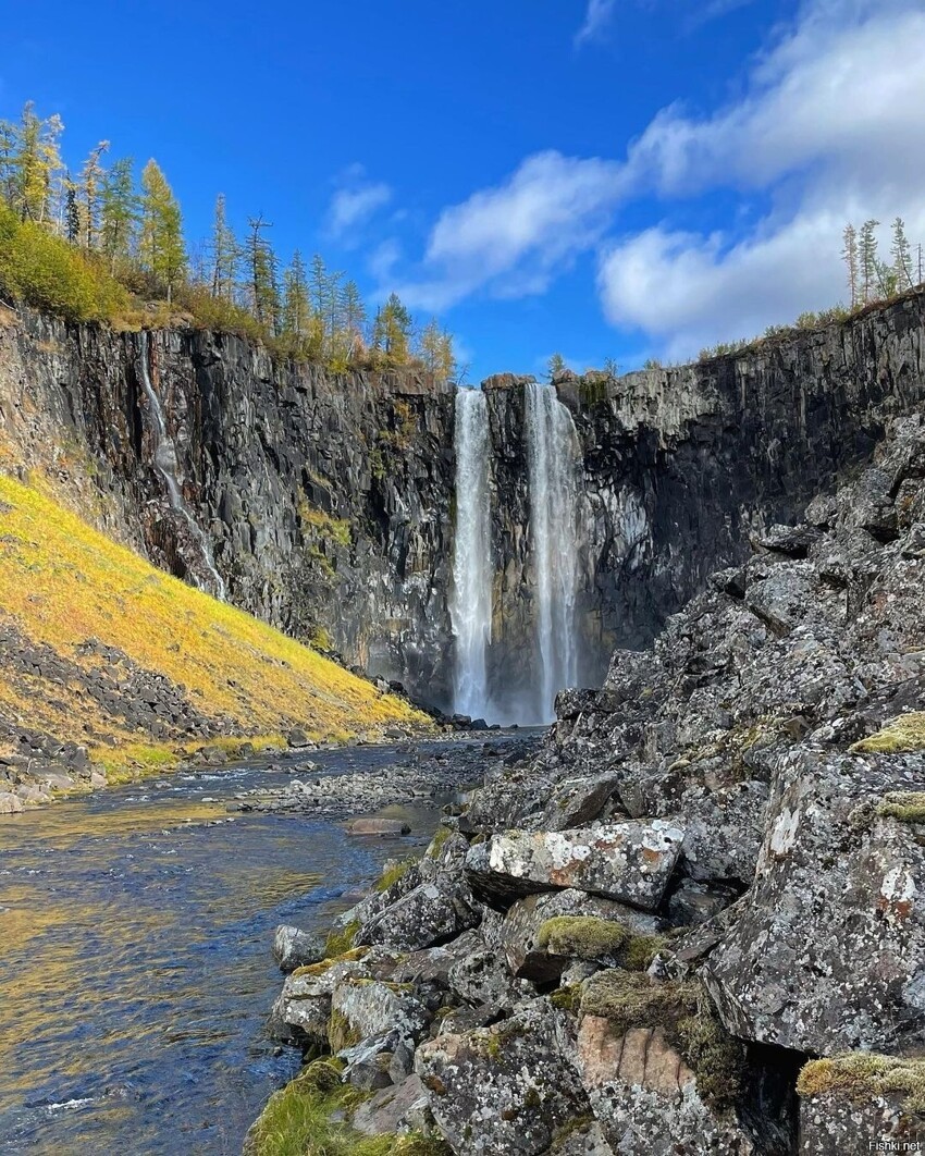 Водопад Два брата (Находится на реке Гагарья-2, плато Путорана)