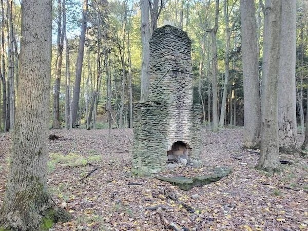 8. "Старый дымоход и камин посреди леса. Нашел на рыбалке на северо-западе Пенсильвании"