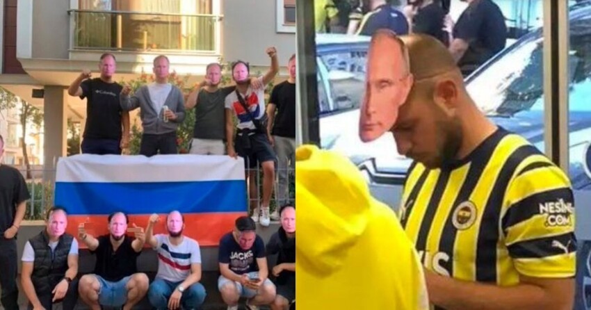 Вывели на эмоции: фанаты «Фенербахче» принесли на матч с киевским "Динамо" флаги РФ и маски с Путиным