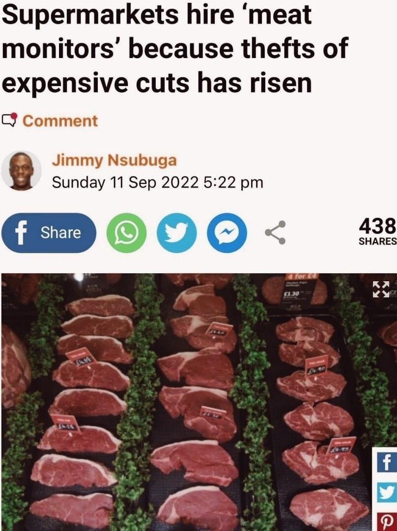 «Британские супермаркеты начали нанимать персонал для защиты дорогих мясных продуктов из-за роста краж в магазинах