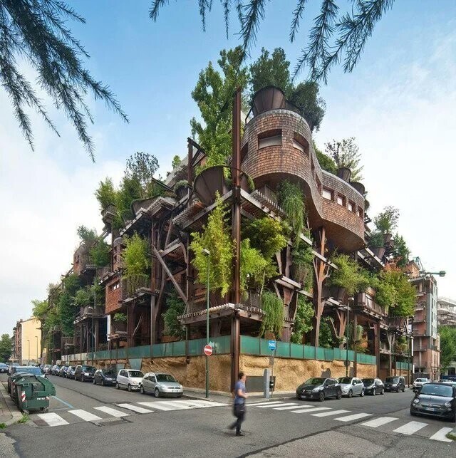 24. Многоквартирный дом в Турине, который вмещает 150 деревьев
