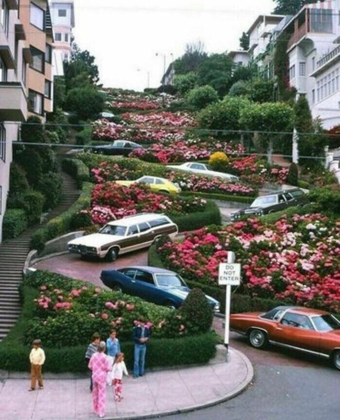 Ломбард-стрит в Сан-Франциско, 1975 год