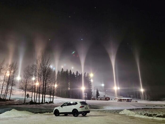 Шведские фонари зимой
