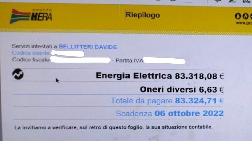 Итальянец получил счет за электричество и едва не ослеп