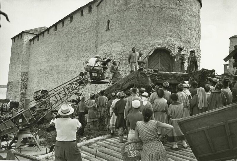 На съемках фильма «Садко», 1947 год.
