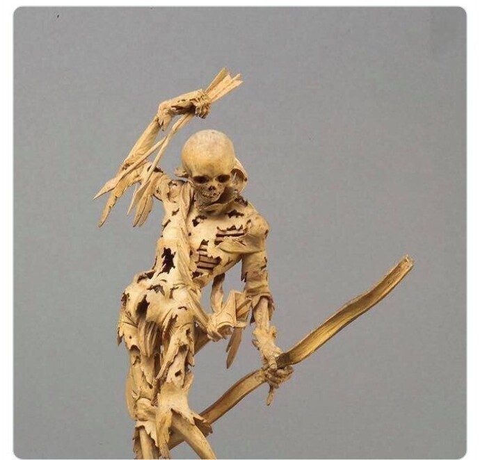 Скульптура "Смерть с луком и стрелами", 1520 год, Германия
