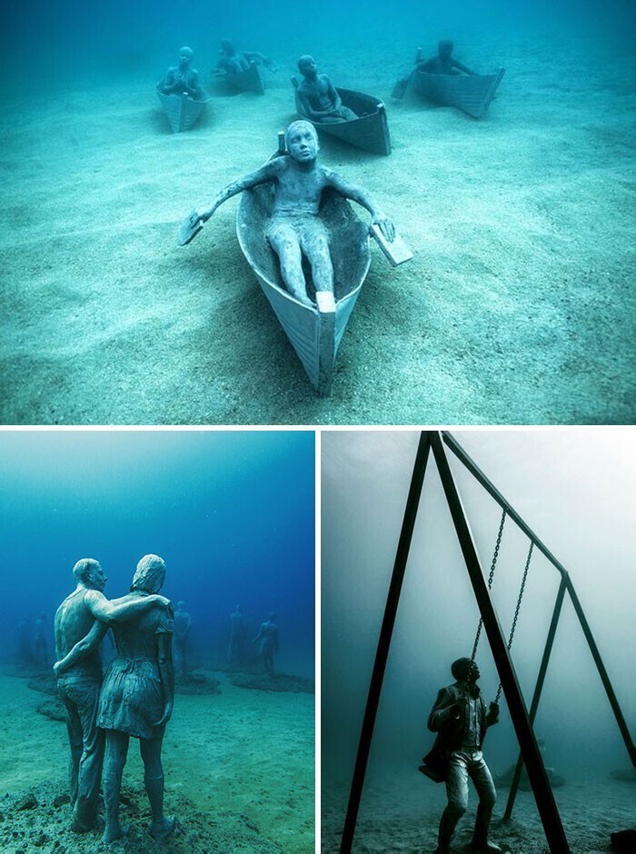 Атлантический музей под водой, расположенный на территории биосферного заповедника на Лансароте, Испания