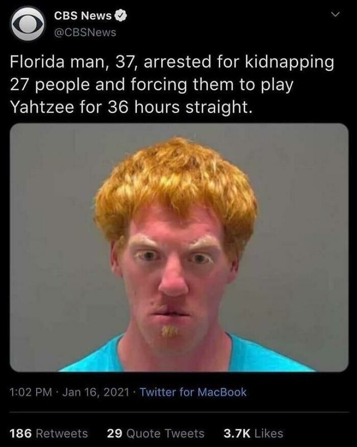 17. 37-летнего жителя Флориды арестовали за то, что он похитил 27 человек и заставил их 36 часов подряд играть в покер на костях