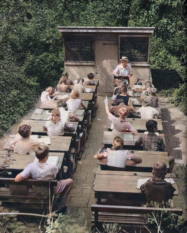 Школа под открытым небом в Нидерландах в начале 20 века