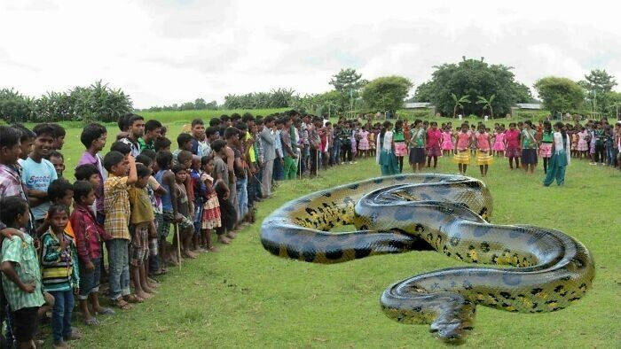 Это самая большая из когда-либо обнаруженных змей. Не сомневайтесь, она настоящая