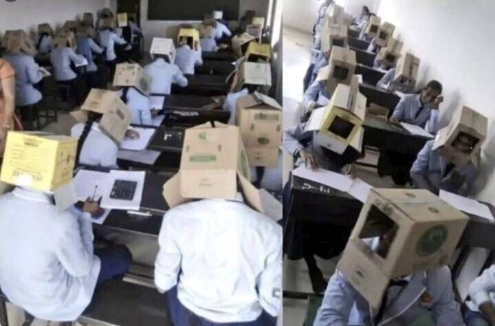 Студенты индийского университета вынуждены приносить на экзамен картонные коробки, чтобы никто не смог списать