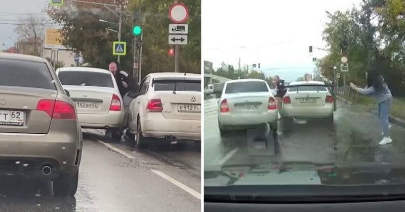 Дорожные разборки в Рязани: один из водителей получил перелом таза