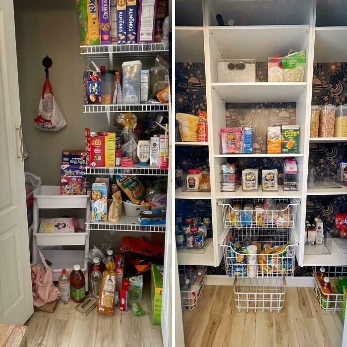 Хранение на кухне: до и после