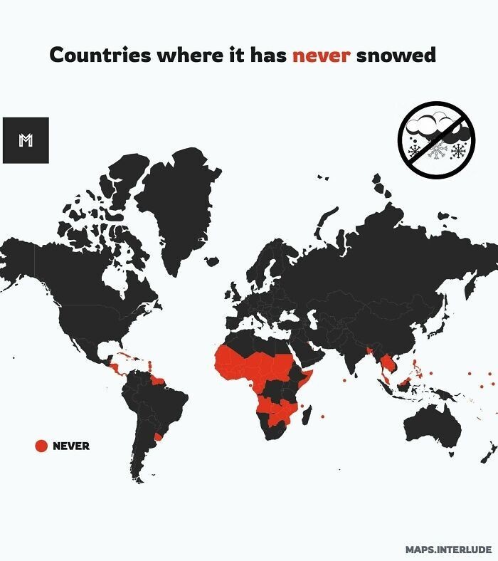 24. Страны, где никогда не шел снег