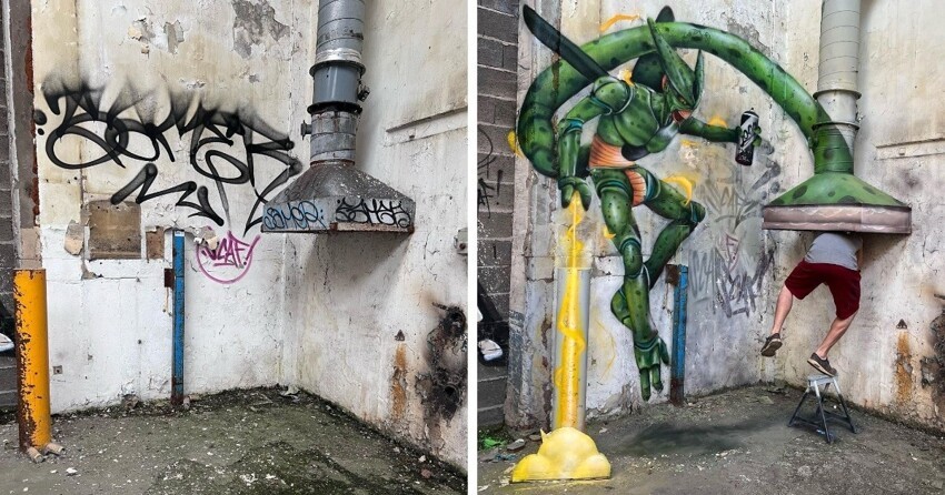 15 работ французского художника, создающего реалистичные граффити