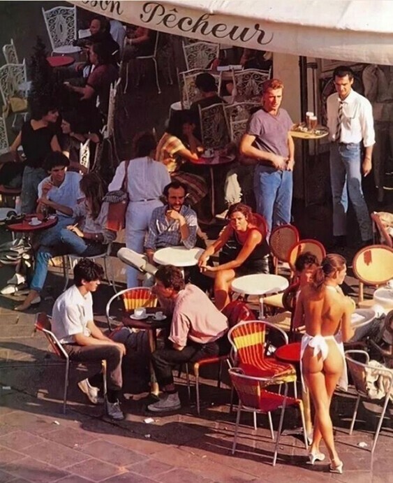 Париж, кафе Le Bon Pecheur, 1985 год