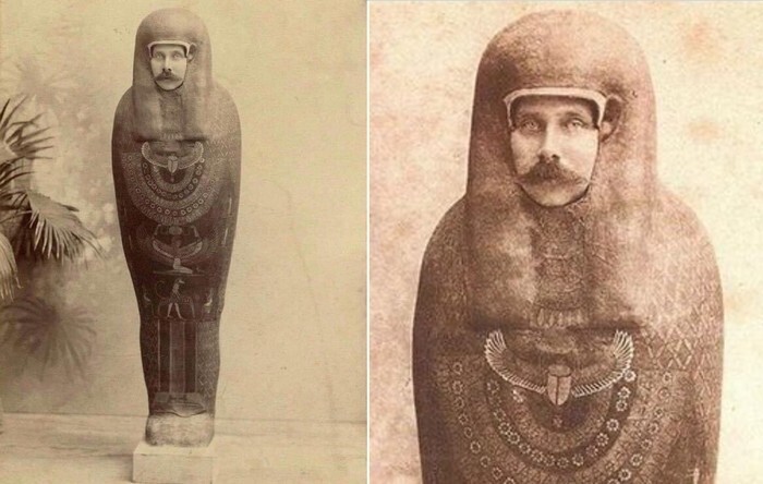 17. Эрцгерцог Франц Фердинанд позирует в образе мумии во время поездки в Каир в 1896 году