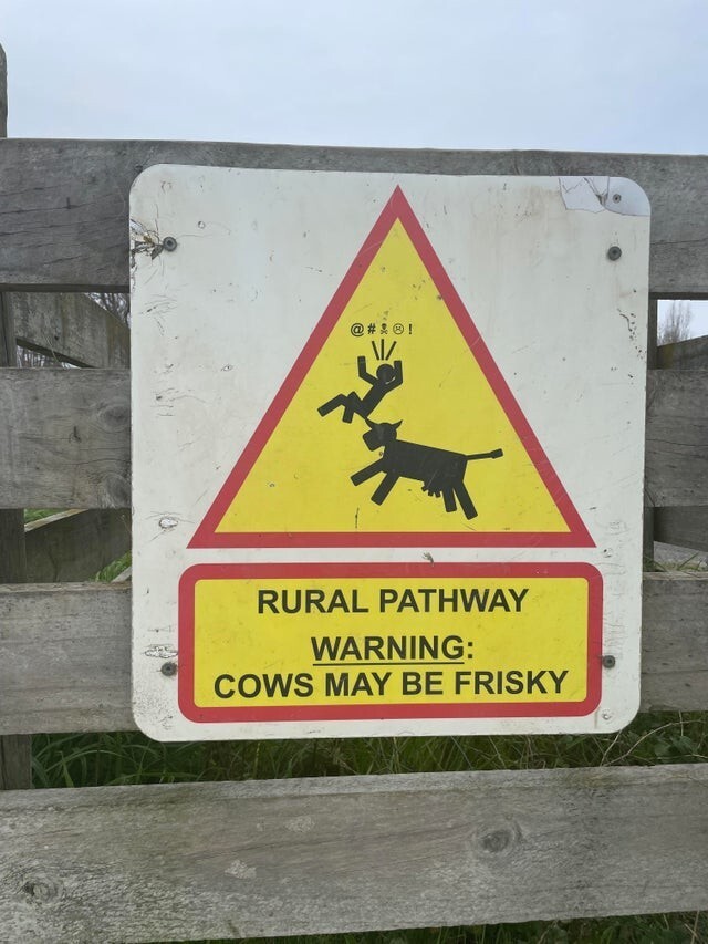 Знак, предупреждающий о "резвых коровках"