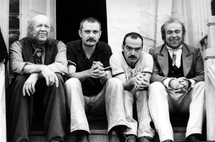 Андрей Попов, Никита Михалков, Александр Адабашьян и Александр Калягин  1978 г.