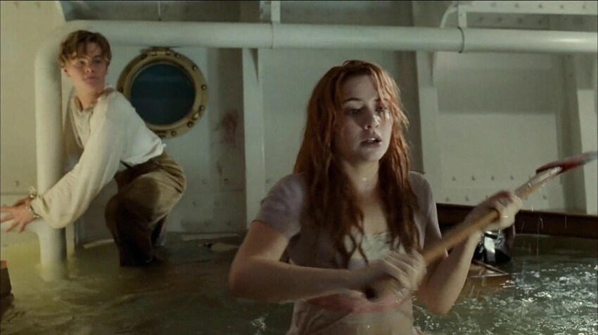 2. Все актеры «Титаника» знали, что вода будет холодной, но не подозревали, насколько. Вода была такой ледяной, что в сцене с топором Кейт Уинслет никак не могла перестать трястись.