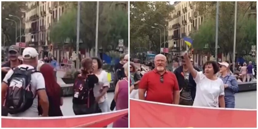 В Испании украинцы попытались сорвать коммунистическую демонстрацию, но им не позволили