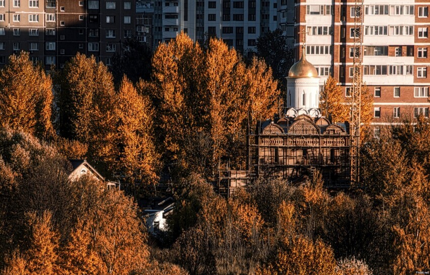 Строится храм в Матвеевском, Москва
